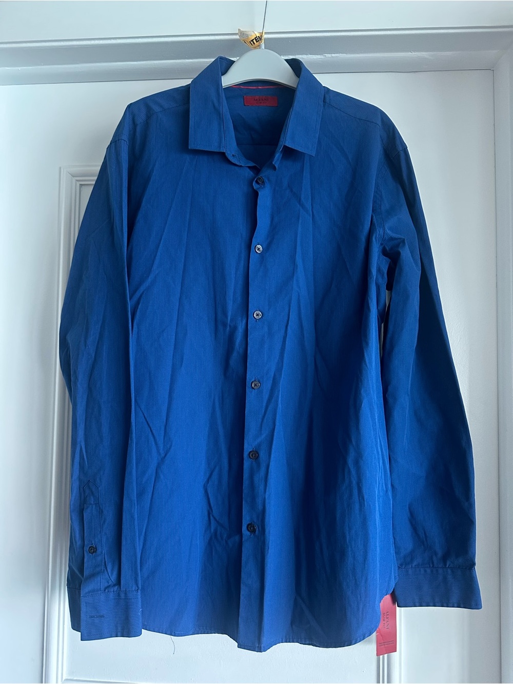 NWT Men's Alfani Classic Button-Up Shirt in Blue - Tailored Style